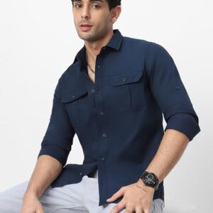 Urbano Fashion Men's Cotton Full Sleeve Regular Fit Casual Solid Shirt